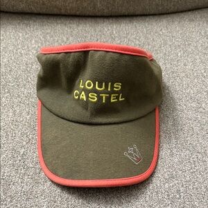 Louis Castel Olive Green and Coral Visor Hat